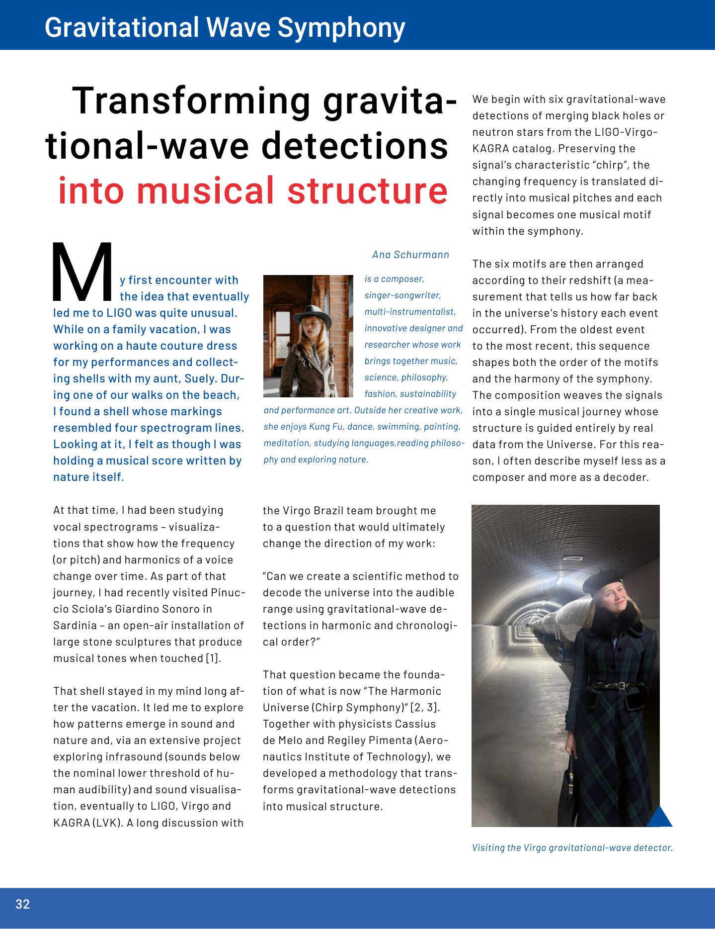 LIGO Magazine issue 29, page 32 — Gravitational Wave Symphony, by Ana Schurmann
